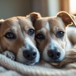 Lurcher puppy and mother