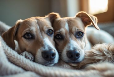 Lurcher puppy and mother