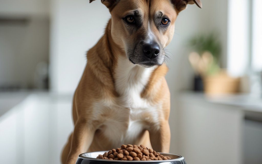 dog guarding food