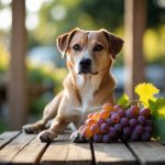 dog with grapes
