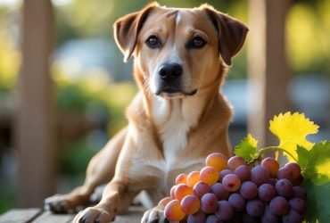 dog with grapes