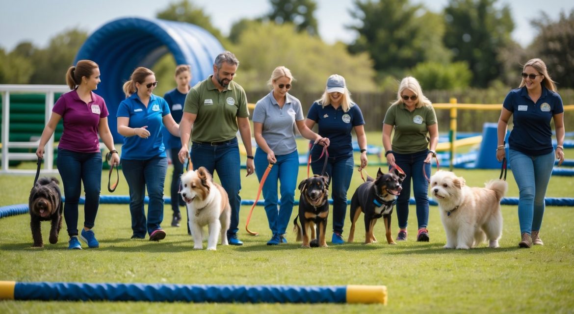 residential dog training course attendees & their dogs