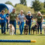 residential dog training course attendees & their dogs