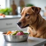 dog eating raw food