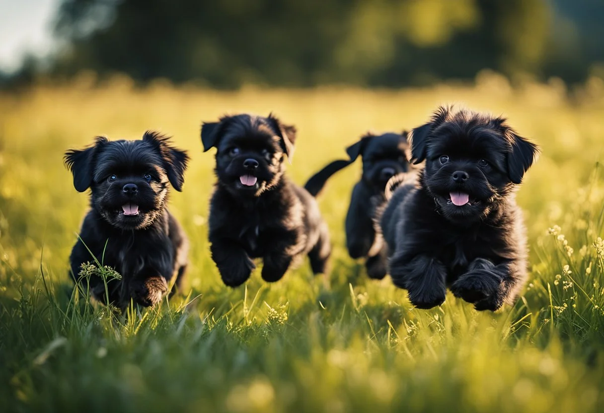 Affenpinscher puppies running